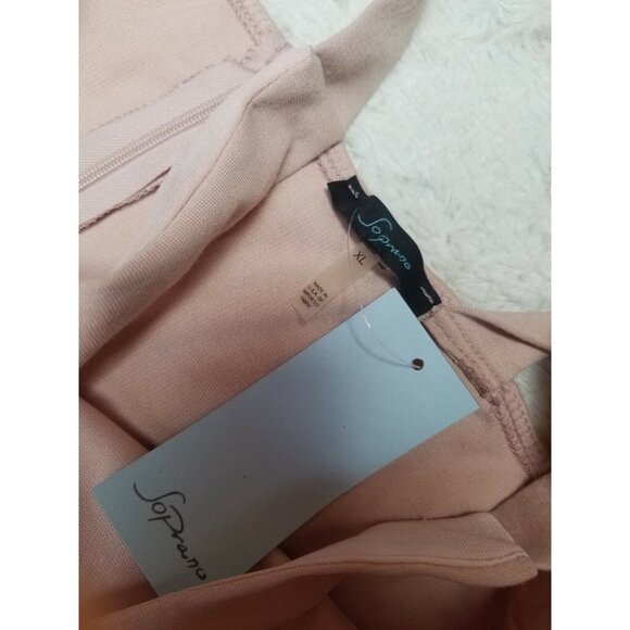 Soprano Womens Bodycon Mini Dress Size XL Round Split Neck Pink Sleeveless New - Picture 4 of 7